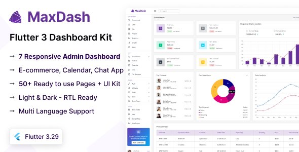 MaxDash - Flutter Admin & Dashboard Kit
