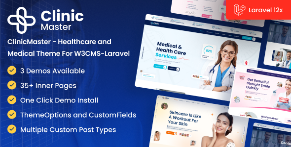 ClinicMaster - Healthcare and Medical Theme For W3CMS-Laravel