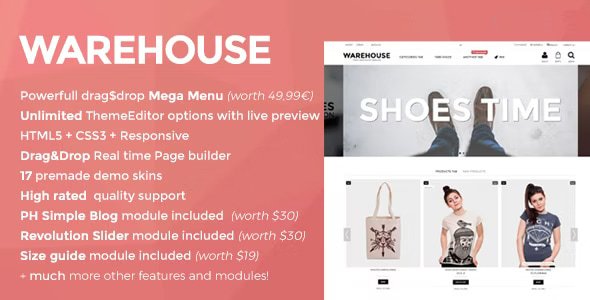 Warehouse - Prestashop theme with paqe builder