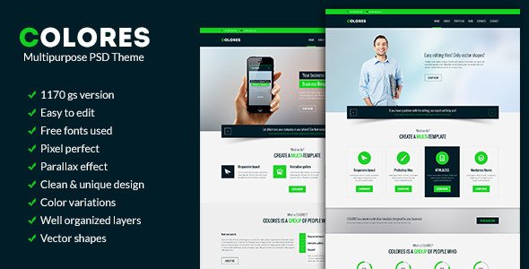 Colores - Multipurpose PSD Theme