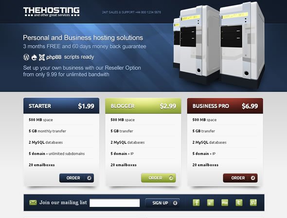 The Hosting - Landing Page